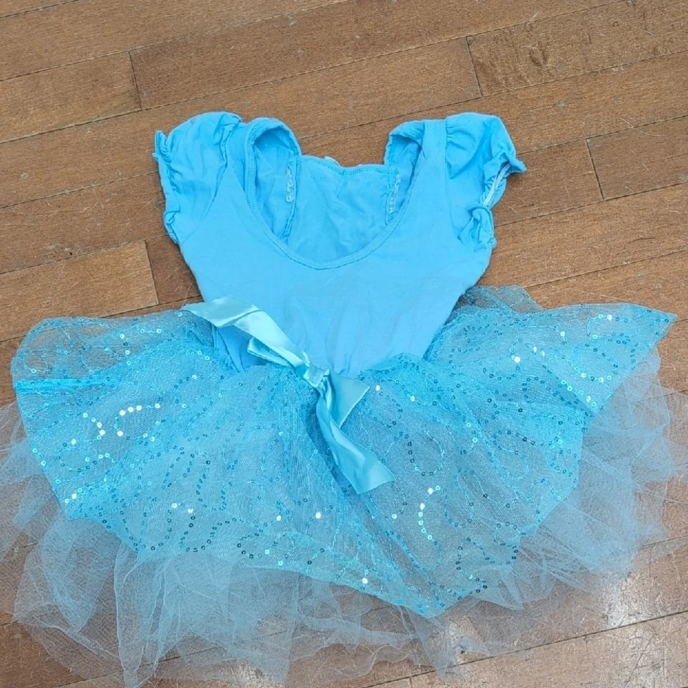 La Petite Ballerina Blue Puff Short Sleeve Tutu Ballet Dance Costume Lot Of 18